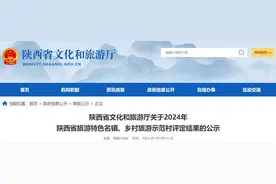陕西省文化和旅游厅关于2024年陕西省旅游特色名镇、乡村旅游示范村评定结果的公示图片