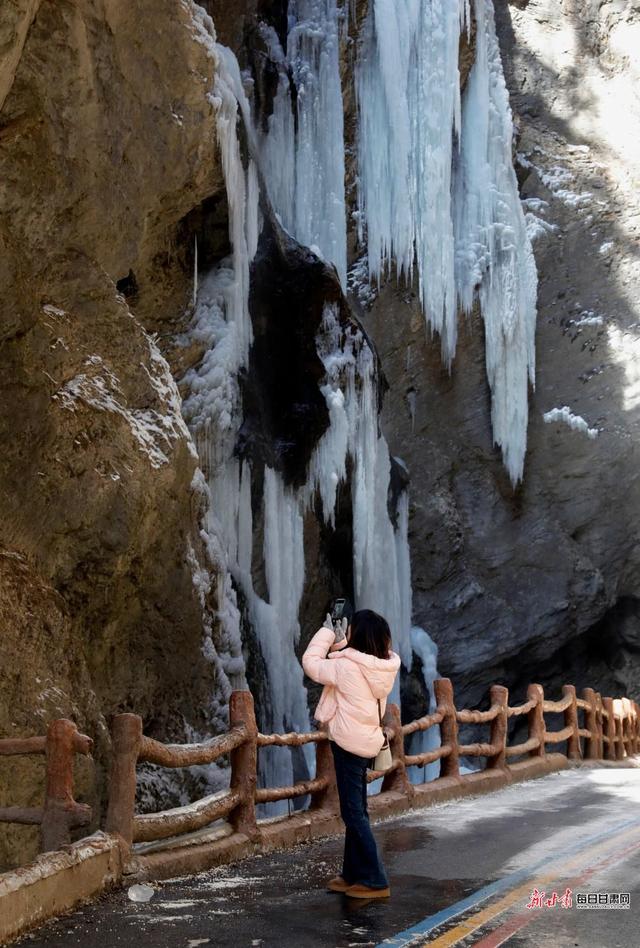 雪岭雾凇映冰帘 宕昌官鹅沟赏冰雪正当时