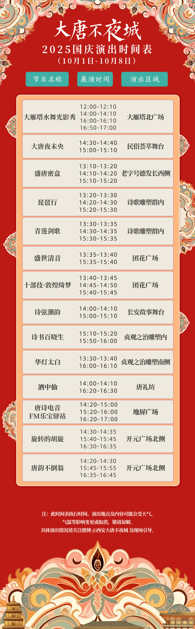 收藏！大唐不夜城国庆节中秋游玩指南看这里~