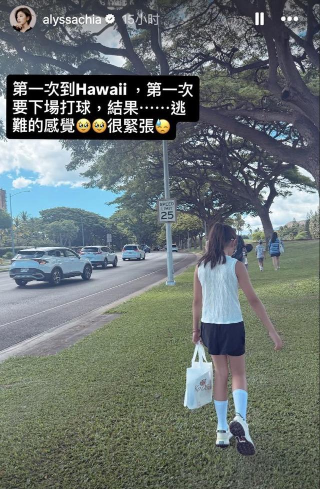 贾静雯一家夏威夷遇海啸