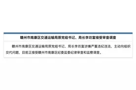主动向组织交代问题！江西赣州市南康区交通运输局原党组书记、局长李坊富接受审查调查图片