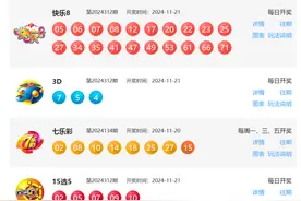 11月21日福彩中奖号码图片