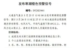 大通、湟源、湟中发布寒潮橙色预警图片
