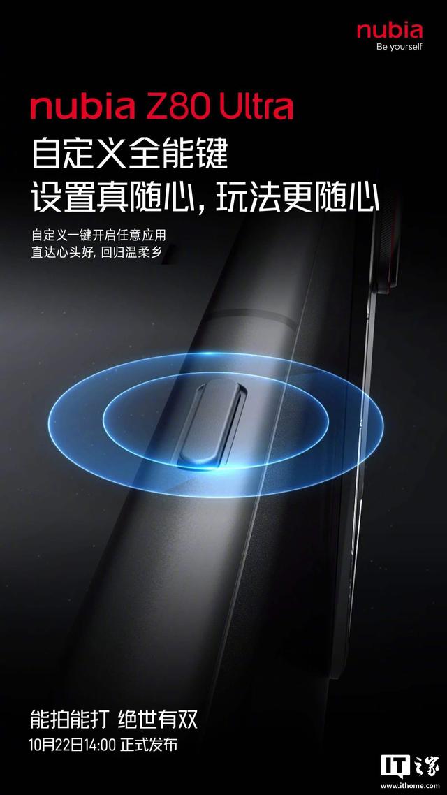 努比亚 Z80 Ultra 将配自定义全能键，支持滤镜“调色盘”功能