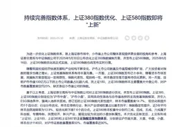 定档6月16日！上证380指数优化实施，上证580指数正式登场图片