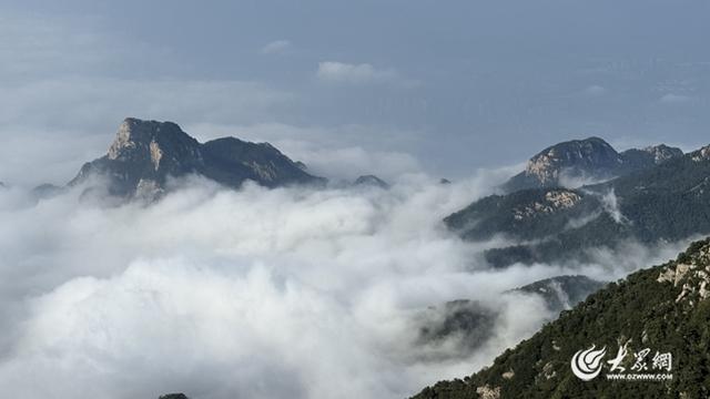 泰山：云海漫过十八盘 漫山云雾卷成“纱幔”