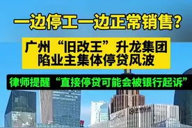 一边停工一边正常销售？广州“旧改王”升龙集团陷业主集体停贷风波，律师提醒“直接停贷可能会被银行起诉”图片