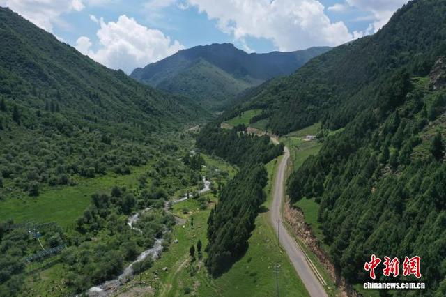 航拍青海互助北山国家森林公园夏日美景