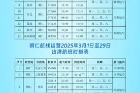 铜仁3月最新航班时刻表来了图片