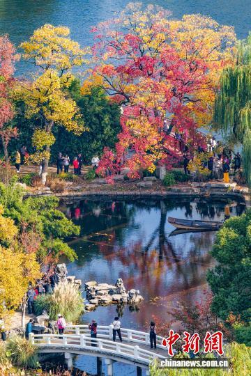 秋景迷人眼 南京莫愁湖色彩斑斓诗意浓