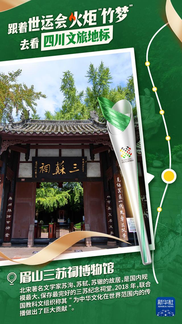 创意海报｜跟着世运会火炬“竹梦”，去看四川文旅地标