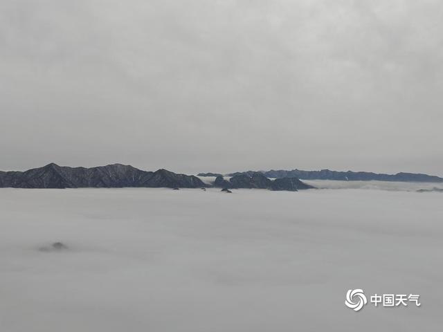 雪后华山现云海景观 漫卷群峰如仙境