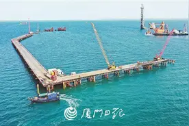 厦门第三东通道A1标段施工钢栈桥已建成1623米，预计3月底完工图片