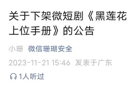 《黑莲花上位手册》下架，“狂飙”的微短剧或将迎来最严监管图片