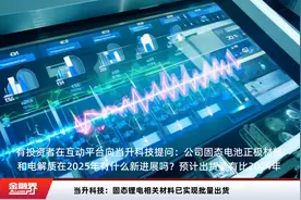 当升科技：固态锂电相关材料已实现批量出货视频封面