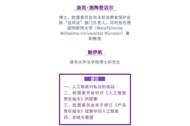 迪克·施陶登迈尔 鲍伊帆 译｜人工智能责任——欧洲私法对数字化的侵权法适应图片