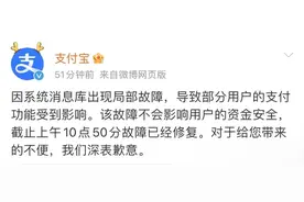 崩上热搜！支付宝致歉图片