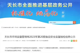 安徽省天长市市场监督管理局2023年第20期食品安全监督抽检信息公示图片