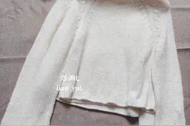 白羽，法式慵懒风插肩袖圆领套头毛衣（附编织说明）图片