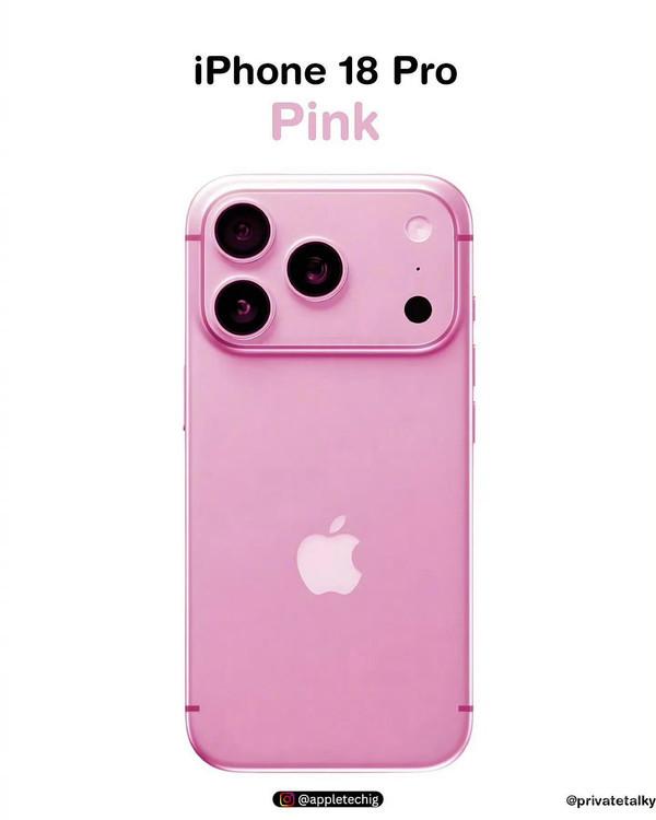 iPhone 18 Pro五款新配色渲染图曝光：蓝紫绿粉银五色