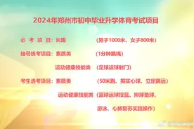 2024年郑州市中招体育考试项目出炉图片