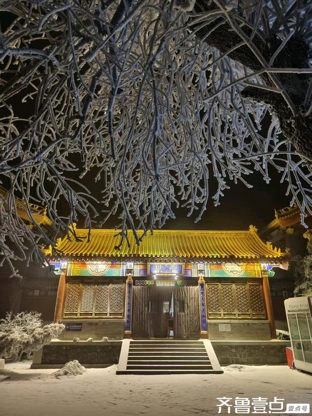 泰山雾凇的梦幻之夜