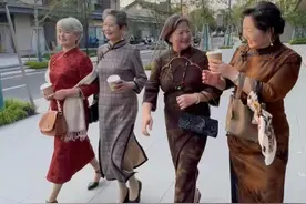 年龄焦虑身材焦虑不存在的，平均年龄超70岁，杭州“时尚旗袍奶奶团”出圈图片