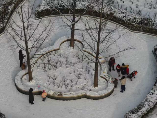 雪后天坛和天安门“同框”，市民出门赏雪忙
