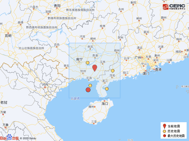广西钦州市浦北县发生2.9级地震