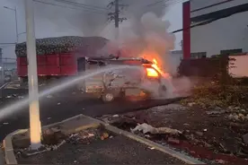 从新鲜到“熟透”？街头水果车惨变“烧烤摊”！西瓜、猕猴桃……都未幸免图片
