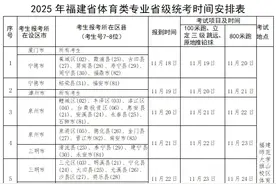 11月18日开始！福建高招体育类专业省级统考安排出炉图片