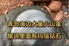 青岛海边大量火山蛋，里面藏着钻石？有人提着锤子去了……专家发声图片