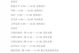 7月18日，沈阳皇姑区、浑南区、大东区部分区域将停水图片