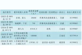 淮安经济技术开发区人民法院关于向案外人发放执行案款信息的公示图片