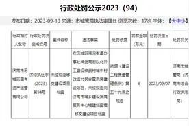 济南市历城区国有资产运营有限公司因违规被行政处罚图片