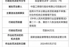 信用卡汽车分期业务贷前调查不审慎，工商银行一分行被罚图片