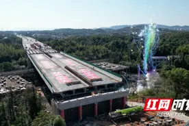 全省首次！醴娄高速2.3万吨桥梁“空中转体”图片