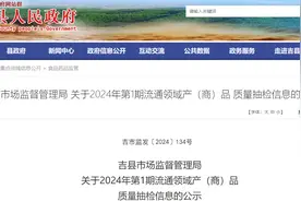 山西省吉县市场监督管理局关于2024年第1期流通领域产（商）品质量抽检信息的公示图片