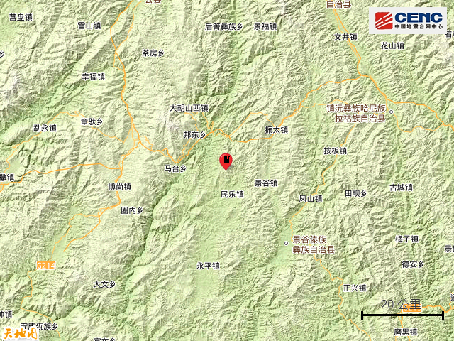云南普洱景谷县发生3.2级地震