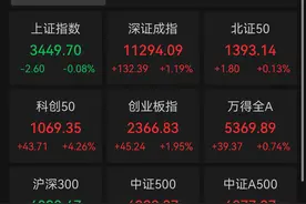 创指半日涨1.95%，中兴通讯直线涨停图片