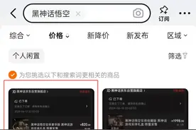 1元可在闲鱼购买盗版《黑神话：悟空》？律师：或涉侵权图片