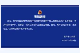 “玉米杆上绑钢筋”，侯马王某某被拘15日图片
