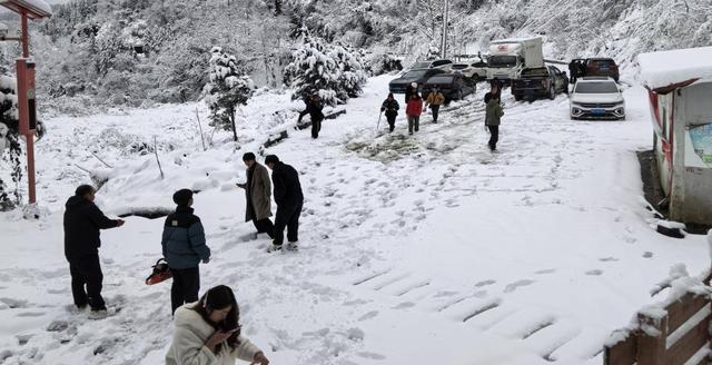 偏头山初雪如画 游客沉浸式赏冬韵