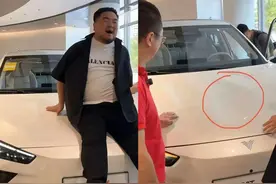 周鸿祎刚说完，哪吒汽车前盖被110公斤博主坐凹下去！公司回复：材料有弹性、现场已修复图片