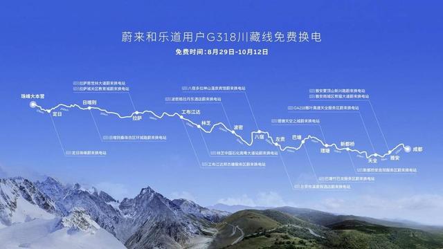 全国首个贯通G318充电路线车企再发力，蔚来换电自驾车队成都出发