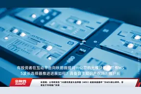 秋田微：公司研发的“5G通讯用波长选择器（WSS）硅基液晶器件”为WSS核心部件，目前处于市场推广阶段