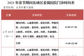 东城区委属医院春节期间门诊值班安排汇总来了图片