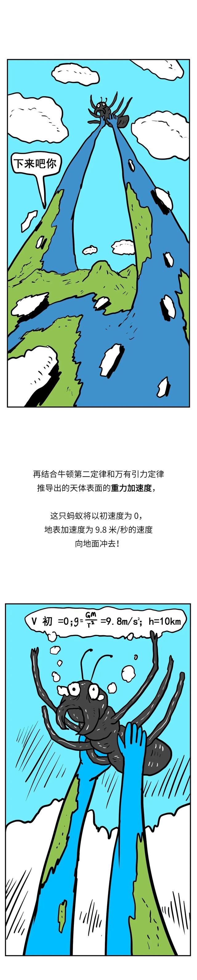 假如蚂蚁从飞机上掉下，不会摔死吗？