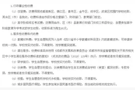 最新！成都民生领域价费标准公布图片