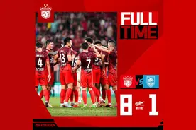 14连胜创中超纪录，上海海港7人进球主场8比1狂胜南通图片